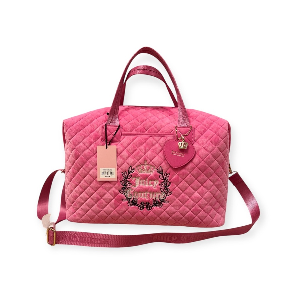 NWOT Juicy Couture Royal Couture WordPlay Overnighter Juicy Pink